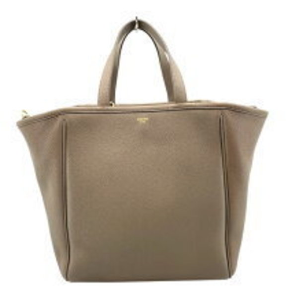 Celine Fold Cabas Greige Leather Handbag - Picture 1 of 7